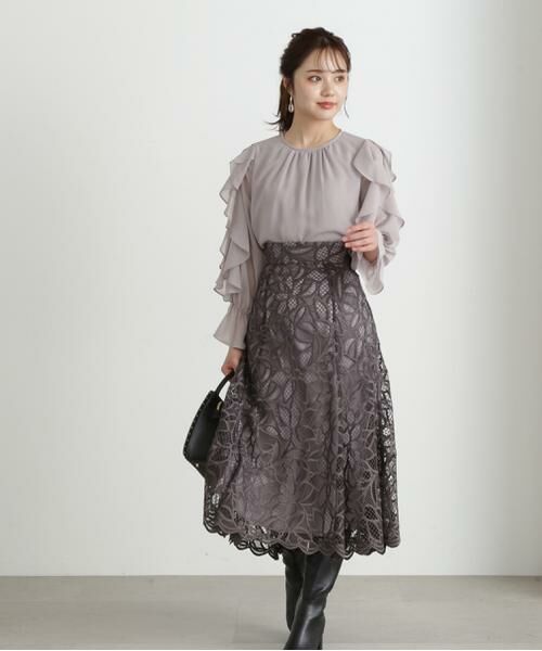 ＊＊PROPORTION BODY DRESSING / プロポーションボディドレッシング　 スカート | フレアケミカルレーススカート | 詳細5