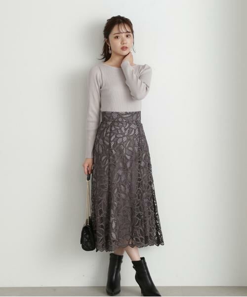 ＊＊PROPORTION BODY DRESSING / プロポーションボディドレッシング　 スカート | フレアケミカルレーススカート | 詳細7