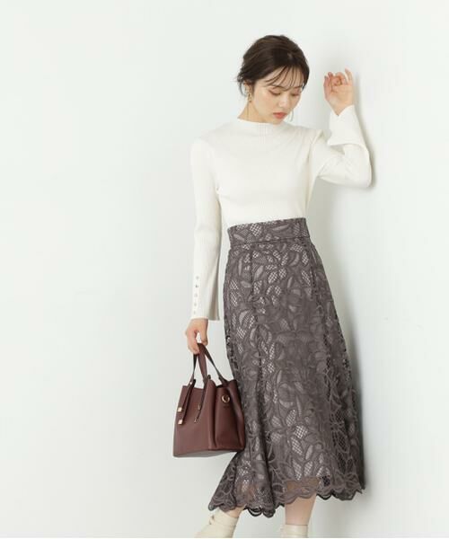 ＊＊PROPORTION BODY DRESSING / プロポーションボディドレッシング　 スカート | フレアケミカルレーススカート | 詳細9