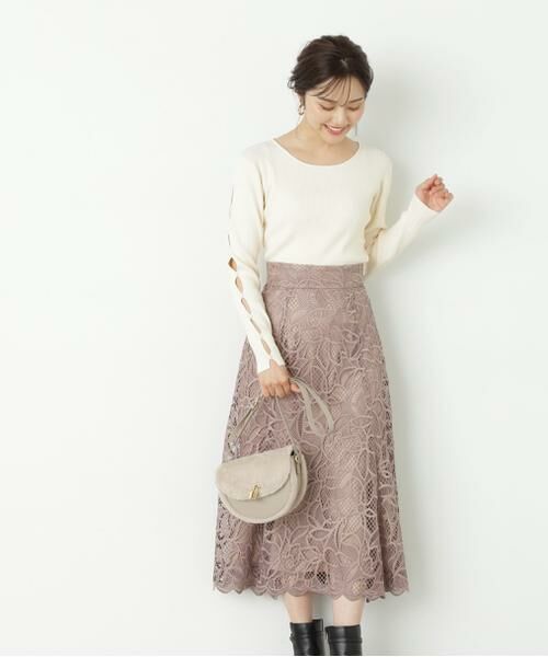 ＊＊PROPORTION BODY DRESSING / プロポーションボディドレッシング　 スカート | フレアケミカルレーススカート | 詳細25