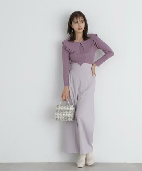 ＊＊PROPORTION BODY DRESSING / プロポーションボディドレッシング　 パンツ | ハイウエストワイドパンツ（グレージュ）