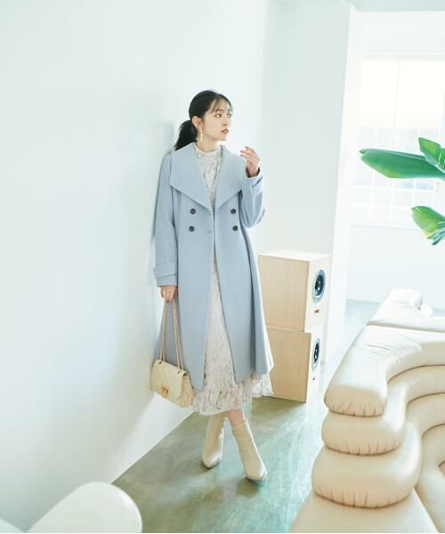 ＊＊PROPORTION BODY DRESSING / プロポーションボディドレッシング　 アウター | ビッグカラーコート/23AW（ブルー）