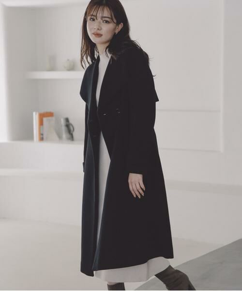 ＊＊PROPORTION BODY DRESSING / プロポーションボディドレッシング　 アウター | ビッグカラーコート/23AW（ブラック）