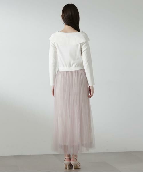 **PROPORTION BODY DRESSING / プロポーションボディドレッシング ワンピース | プリーツチュールニットドッキングワンピース | 詳細7