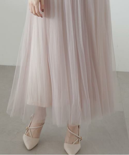 **PROPORTION BODY DRESSING / プロポーションボディドレッシング ワンピース | プリーツチュールニットドッキングワンピース | 詳細9