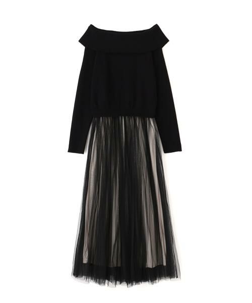 **PROPORTION BODY DRESSING / プロポーションボディドレッシング ワンピース | プリーツチュールニットドッキングワンピース | 詳細13