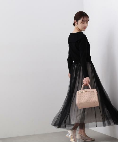 **PROPORTION BODY DRESSING / プロポーションボディドレッシング ワンピース | プリーツチュールニットドッキングワンピース | 詳細15