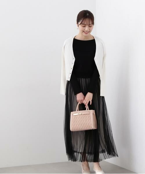 **PROPORTION BODY DRESSING / プロポーションボディドレッシング ワンピース | プリーツチュールニットドッキングワンピース | 詳細17