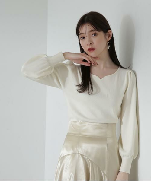 **PROPORTION BODY DRESSING / プロポーションボディドレッシング ニット・セーター | ハートカット総針ニット(エクリュ1)