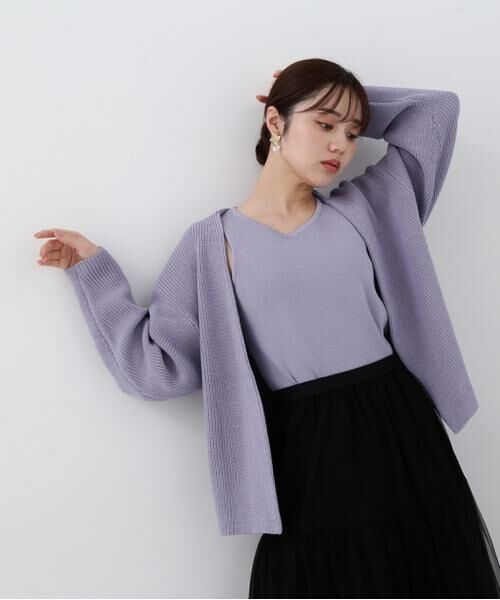 ＊＊PROPORTION BODY DRESSING / プロポーションボディドレッシング　 ニット・セーター | アメスリーブカーデSET UP（ブルー）