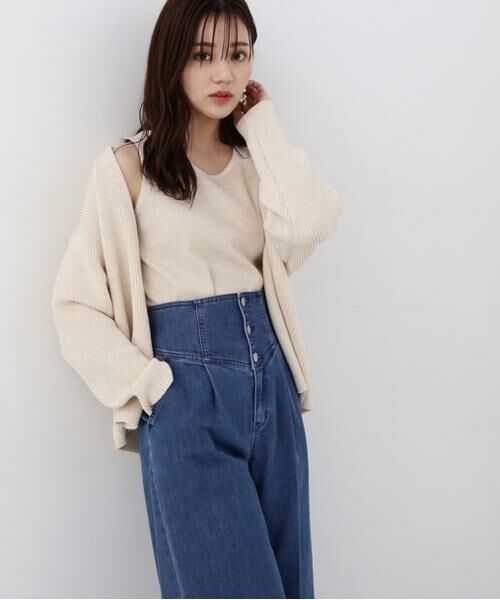 ＊＊PROPORTION BODY DRESSING / プロポーションボディドレッシング　 ニット・セーター | アメスリーブカーデSET UP（ベージュラメ1）