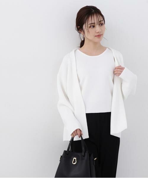 ＊＊PROPORTION BODY DRESSING / プロポーションボディドレッシング　 ニット・セーター | アメスリーブカーデSET UP（ホワイト）