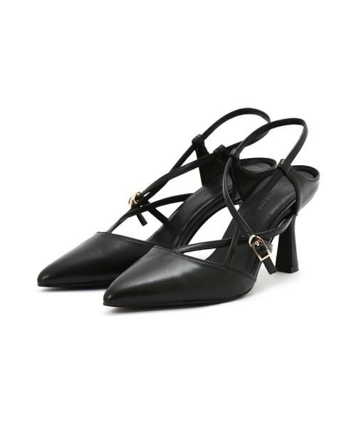 ＊＊PROPORTION BODY DRESSING / プロポーションボディドレッシング　 シューズ | ナロークロスストラッフパンプス（ブラック）