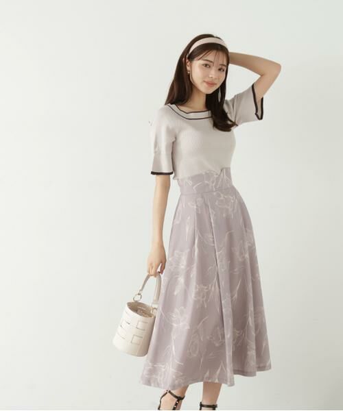 新品 プロポーションボディドレッシングフラワーオーガン刺繍スカート M ベージュ PROPORTION BODY DRESSING（プロポーションボディドレッシング）の