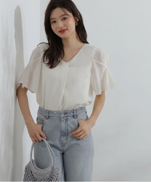 **PROPORTION BODY DRESSING / プロポーションボディドレッシング シャツ・ブラウス | タックフレアーブラウス(エクリュ1)