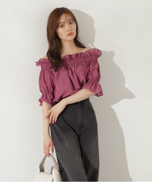 **PROPORTION BODY DRESSING / プロポーションボディドレッシング シャツ・ブラウス | オフショルブラウス(ピンク)