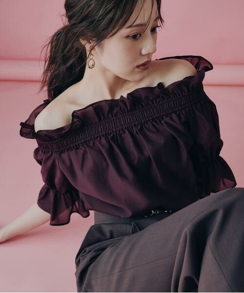 **PROPORTION BODY DRESSING / プロポーションボディドレッシング シャツ・ブラウス | オフショルブラウス(ブラウン)