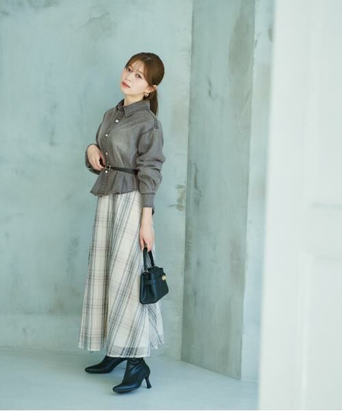セール】 メッシュチェックスカート24AW （スカート
