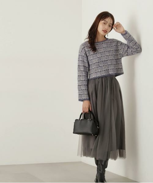 ＊＊PROPORTION BODY DRESSING / プロポーションボディドレッシング　 ワンピース | ニット×チュールスカートセットアップ | 詳細7
