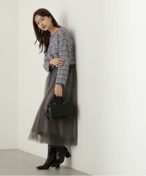 ＊＊PROPORTION BODY DRESSING / プロポーションボディドレッシング　 ワンピース | ニット×チュールスカートセットアップ | 詳細8