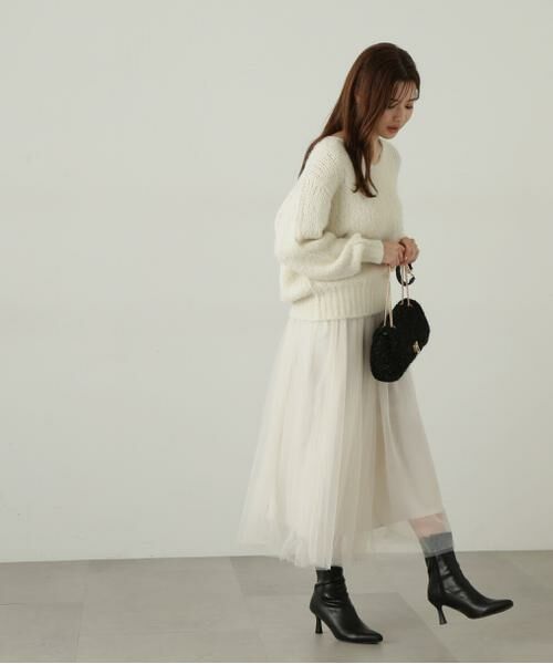 ＊＊PROPORTION BODY DRESSING / プロポーションボディドレッシング　 ワンピース | ニット×チュールスカートセットアップ | 詳細17