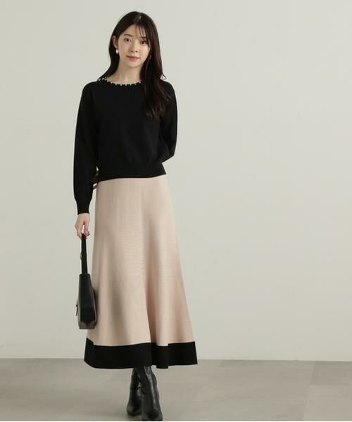 ＊＊PROPORTION BODY DRESSING / プロポーションボディドレッシング　 ワンピース | バイカラーパールニットセットアップ | 詳細11