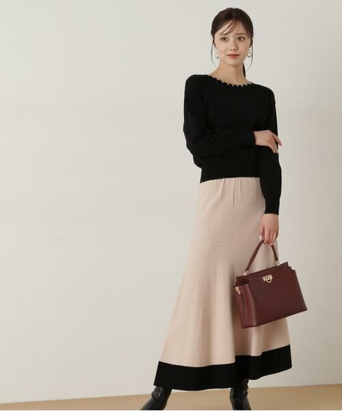 ＊＊PROPORTION BODY DRESSING / プロポーションボディドレッシング　 ワンピース | バイカラーパールニットセットアップ | 詳細2