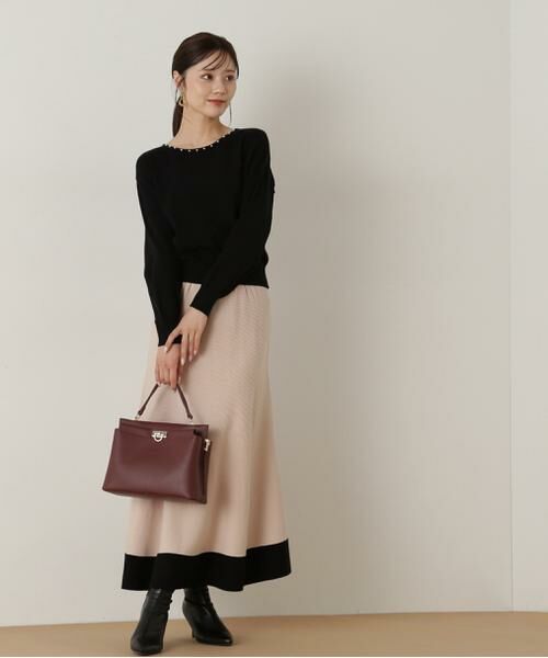 ＊＊PROPORTION BODY DRESSING / プロポーションボディドレッシング　 ワンピース | バイカラーパールニットセットアップ | 詳細3