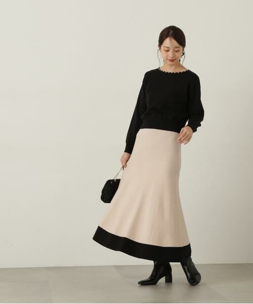 ＊＊PROPORTION BODY DRESSING / プロポーションボディドレッシング　 ワンピース | バイカラーパールニットセットアップ | 詳細4