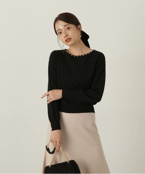 ＊＊PROPORTION BODY DRESSING / プロポーションボディドレッシング　 ワンピース | バイカラーパールニットセットアップ | 詳細5