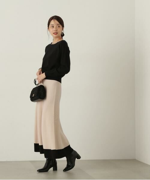 ＊＊PROPORTION BODY DRESSING / プロポーションボディドレッシング　 ワンピース | バイカラーパールニットセットアップ | 詳細6