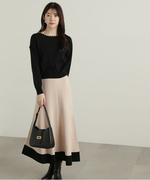 ＊＊PROPORTION BODY DRESSING / プロポーションボディドレッシング　 ワンピース | バイカラーパールニットセットアップ | 詳細7