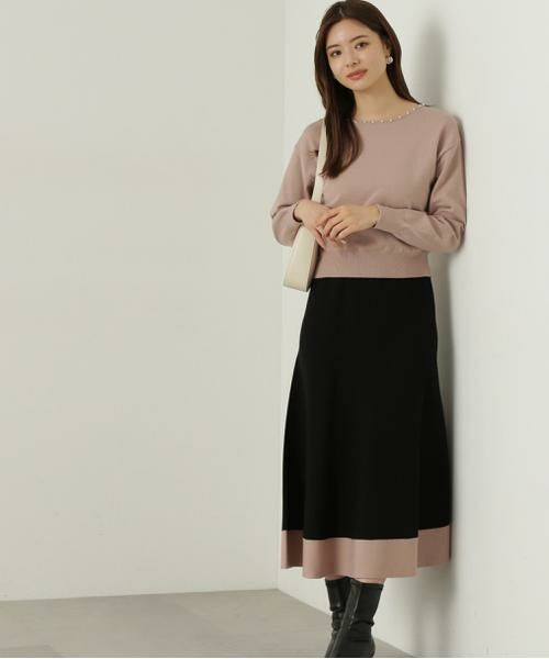 ＊＊PROPORTION BODY DRESSING / プロポーションボディドレッシング　 ワンピース | バイカラーパールニットセットアップ | 詳細20