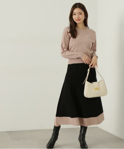 ＊＊PROPORTION BODY DRESSING / プロポーションボディドレッシング　 ワンピース | バイカラーパールニットセットアップ | 詳細22