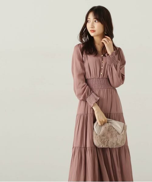 セール】 ギャザーティアードワンピース24AW （ワンピース