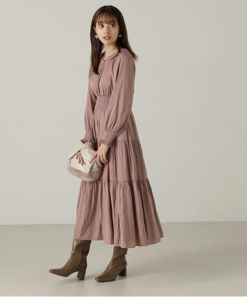 専用ワンピース セール】 ギャザーティアードワンピース24AW （ワンピース