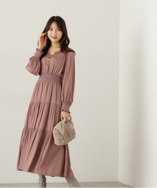 L【新品インポートセレクト】オーガンジー×トーションレースティアードワンピース EDIT COLOGNE》レース付きティアードワンピース | PROPORTION