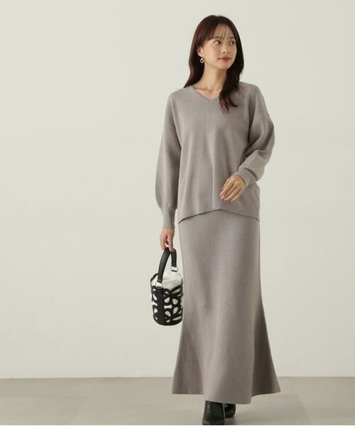 ＊＊PROPORTION BODY DRESSING / プロポーションボディドレッシング　 ワンピース | マトンスリーブニットセットアップ　24AW（トップグレー1）