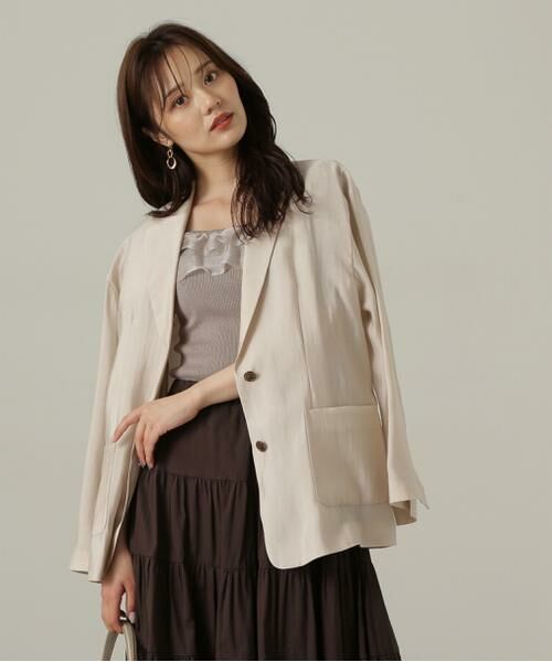 ＊＊PROPORTION BODY DRESSING / プロポーションボディドレッシング　 テーラードジャケット | シアージャケット24AW（ベージュ）