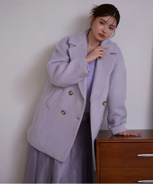 ＊＊PROPORTION BODY DRESSING / プロポーションボディドレッシング　 アウター | ミドル丈シャギーコート　24AW（ラベンダー）
