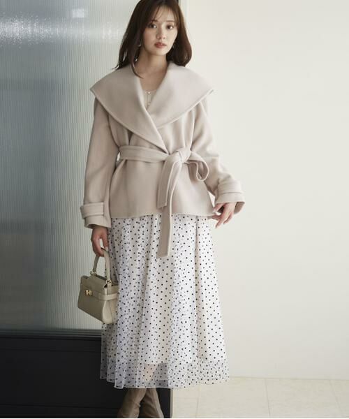 Sparkling wine専用　マディソンブルー　リネンガウンコート セール】 ショート丈ガウンコート 24AW （ブルゾン