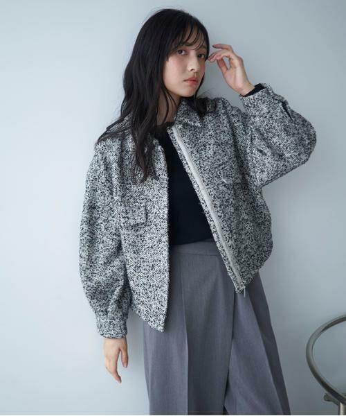 セール】 MIXツイードブルゾン 24AW （ブルゾン）｜＊＊PROPORTION