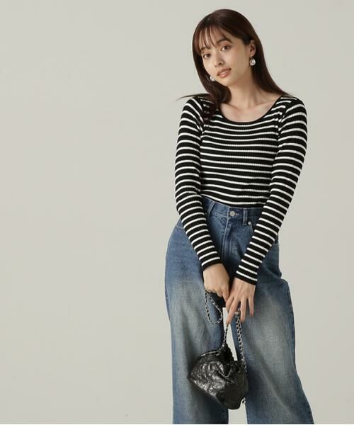 セール】 ボーダーリブニット 24AW （ニット・セーター