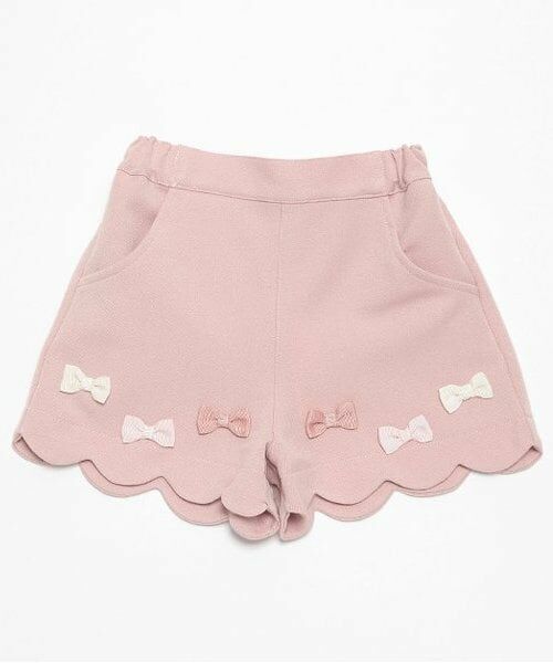 Pupil House / ピューピルハウス ショート・ハーフ・半端丈パンツ | スカラップショートパンツ（ピンク）