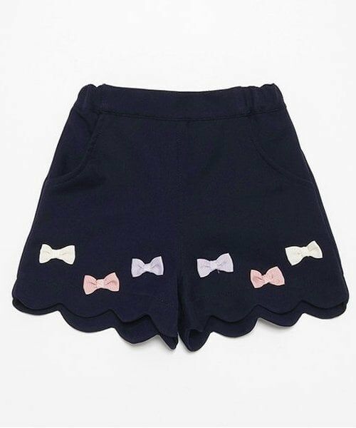 Pupil House / ピューピルハウス ショート・ハーフ・半端丈パンツ | スカラップショートパンツ（紺）