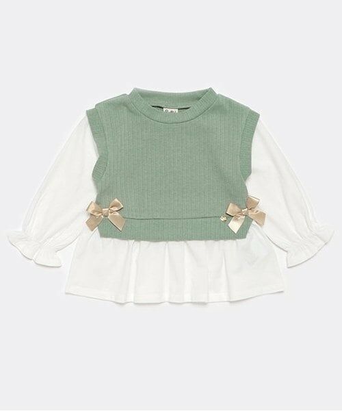 Pupil House / ピューピルハウス その他トップス | ベストドッキングチュニック（モデレート グリーン）