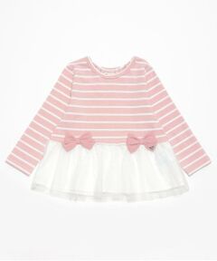 Pupil House / ピューピルハウス Tシャツ | 裾フリルボーダーT