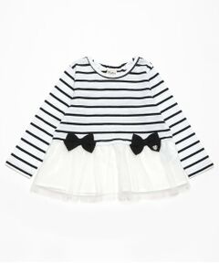 Pupil House / ピューピルハウス Tシャツ | 裾フリルボーダーT