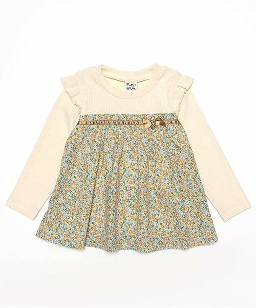 Pupil House / ピューピルハウス その他トップス | 花柄切り替えチュニック（黄）