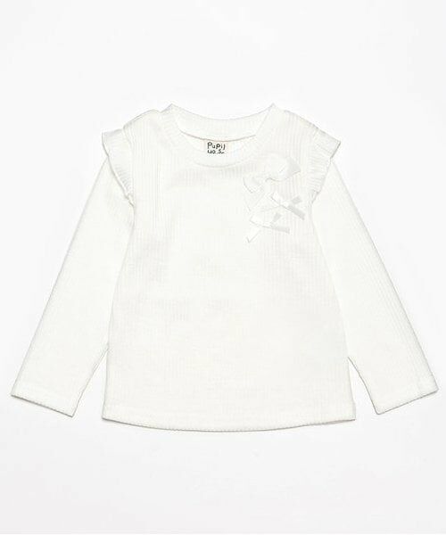 Pupil House / ピューピルハウス Tシャツ | 定番胸リボンテレコT（白）